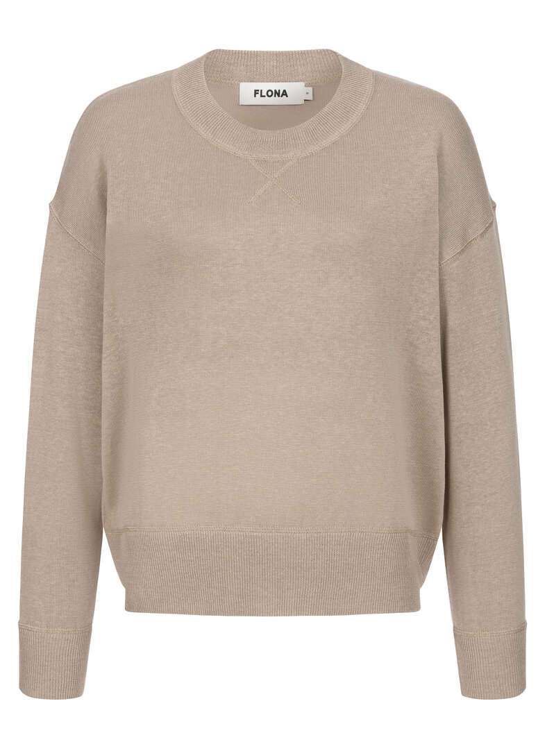 FLONA FLONA Sand Crew-Neck Knit Sweater