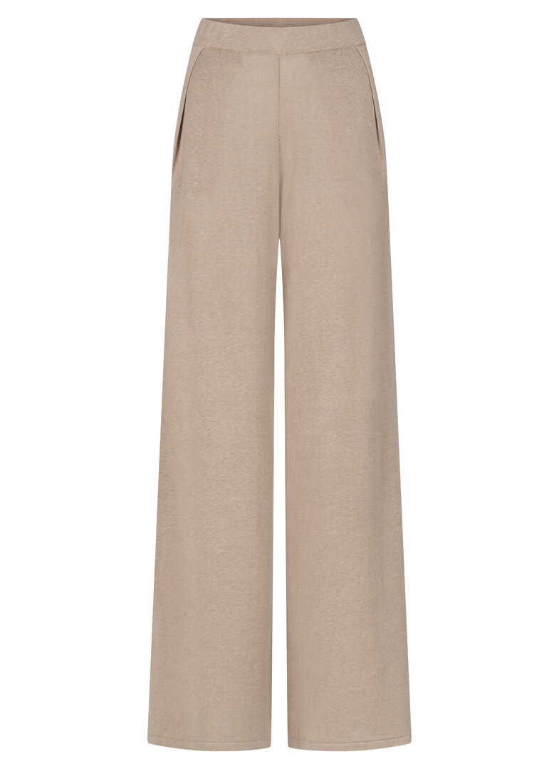 FLONA FLONA Sand Wide-Leg Knit Trousers